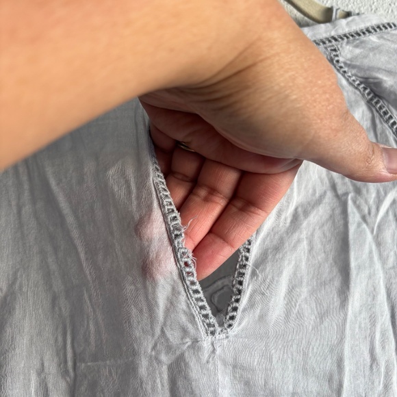 Isabel Marant Etoile Arthel Light Blue Embroidered Cutout Blouse - Picture 5 of 6